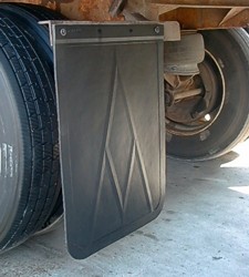 AV Mud Flap installed on a trailer