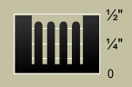 Profile diagram showing thickness and finger-like projections